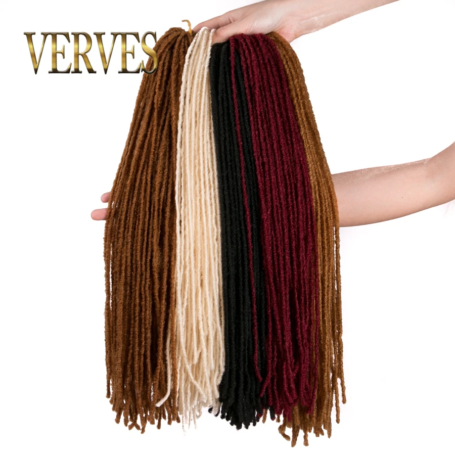 

VERVES Crochet Dreadlocks Hair Extension 18 inch 54 roots/piece Black,Bug Crochet Braids Synthetic Braiding Hair for Women