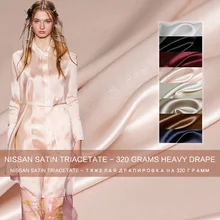 Pearlsilk Japanese Triacetate Satin Pink Vertical Sense Garment Materials Spring Dress Pants DIY clothes fabrics Freeshipping