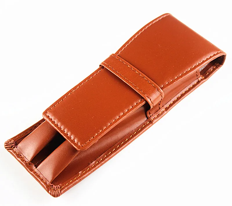

NEW DISIGN PATTERN PU LEATHER GIFT PEN CASE ACCOMMODATES TWO PENS brown