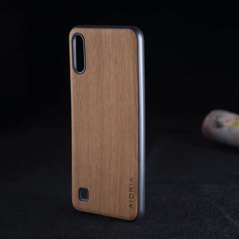 

Case for Samsung Galaxy A50 A30 A10 M30 M20 M10 funda Luxury wood pattern leather case skin with silicone phone cover coque capa