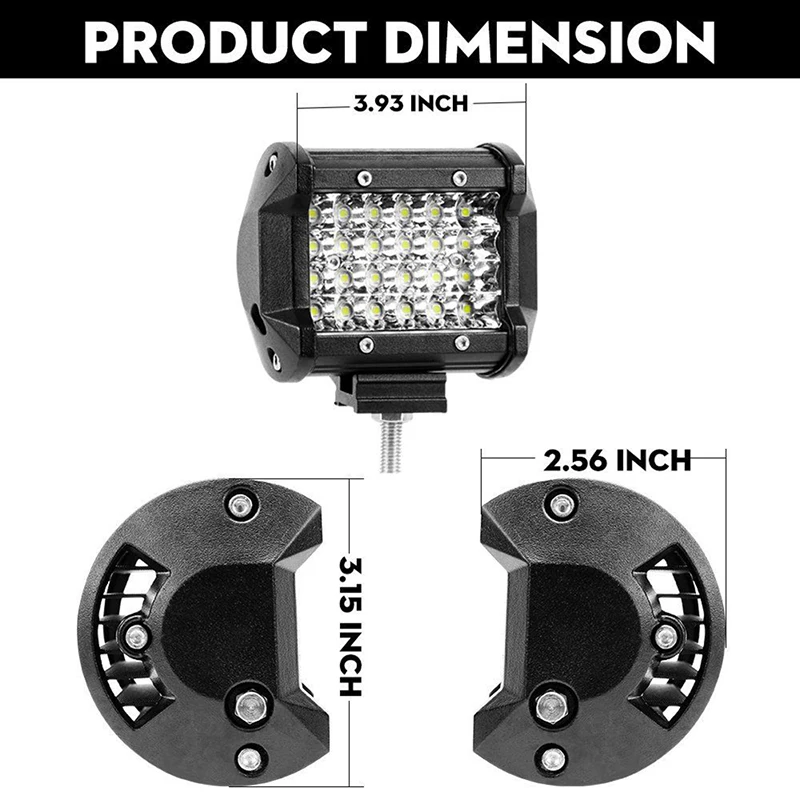 " 72 Вт в четыре ряда светодиодный рабочий свет Прожектор для внедорожника вождения противотуманная фара грузовик 4WD лодка