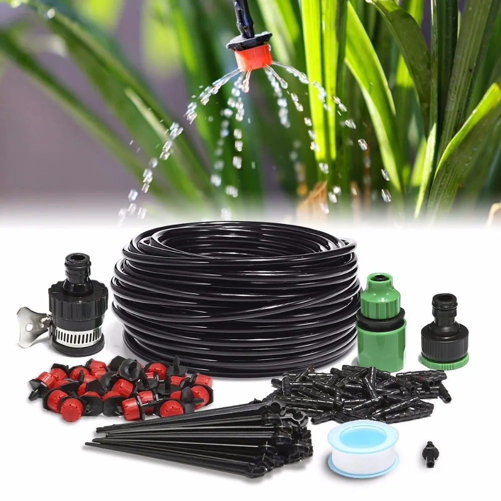 

20M Micro Drip Irrigation Kit System Blank Distribution Tubing Irrigation Sprinkler System Kit Self Plant Garden Hose Watering