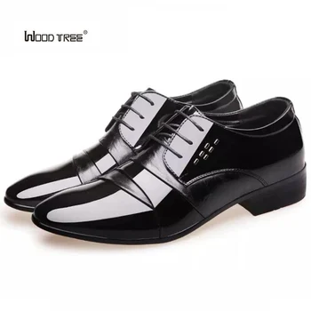 

WOOD TREE Brand Genuine Leather Oxford Shoes For Men Business Men Crocodile Shoes Men's Dress Shoes Plus Size Wedding Shoes Man