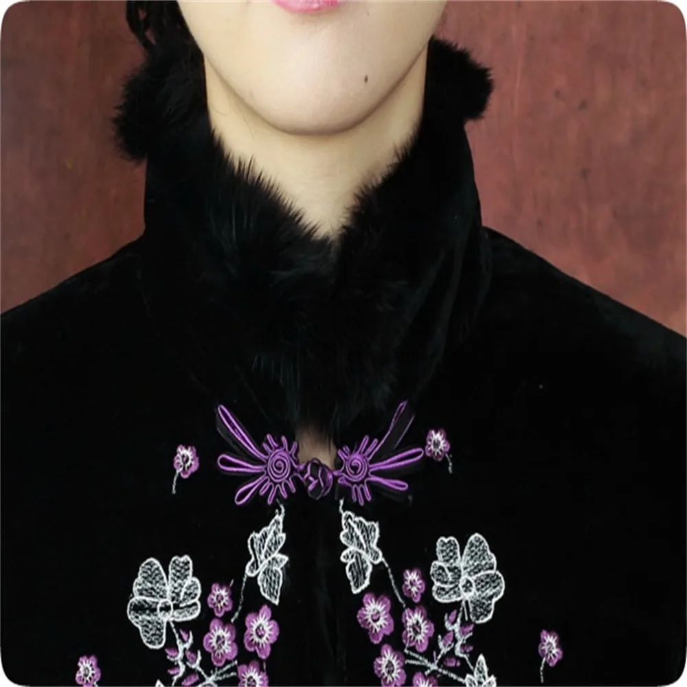 Предпочтительная черная Китайская традиционная элегантная стеганая куртка для женщин среднего возраста вышивка костюм Тан Верхняя одежда M L XL XXL 3XL 4XL