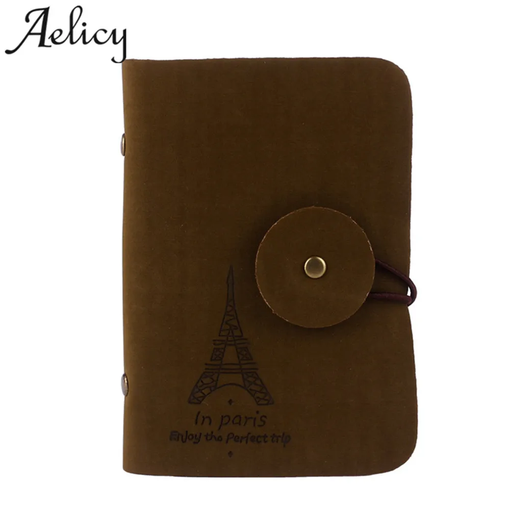 

Aelicy Men's Unisex Purses Leather Small ID Credit Card Wallet Retro Eiffel Tower Credit Business ID Card Holde Wallet