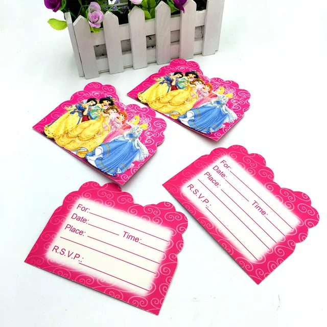 10pcs Lot Princess Party Invitations Cards Happy Birthday Party