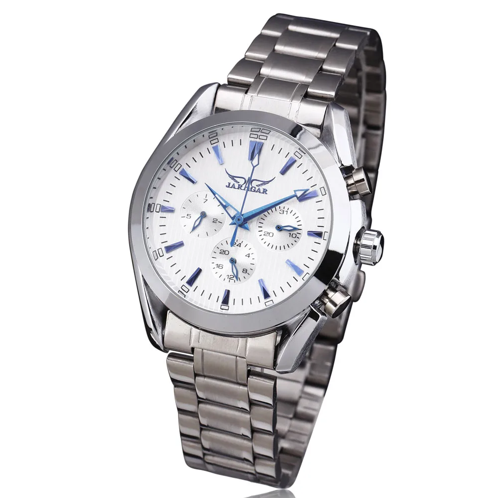 كبار رجال الصلب الساعات الرجال الفاخرة عارضة اللباس relojes خمر الأزرق دبوس الطلب chronogragh جديد التلقائية الميكانيكية ووتش