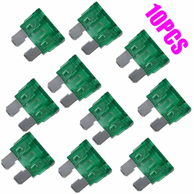 For Auto Car Truck 10pcs 30A Alloy Coded Standard ATO/ATC 32V Blade Fuse Auto Replacement Parts Mayitr