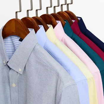 

AIRGRACIAS Men Shirt Long Sleeve Solid Color Men Shirts Soft Comfort Pure Cotton Slim Fit White Shirt Brand Clothing Size M-5XL