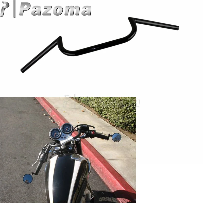 1" Black Motorcycle Clubman 25mm Custom Handlebar Cafe Racer for Harley