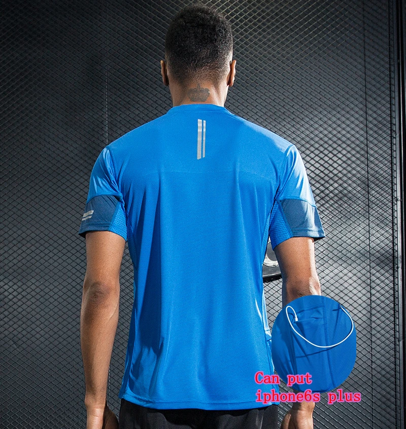 T Shirt Men font b Fitness b font Crossfit Workout Tops Elastic Shirts Running Body Building
