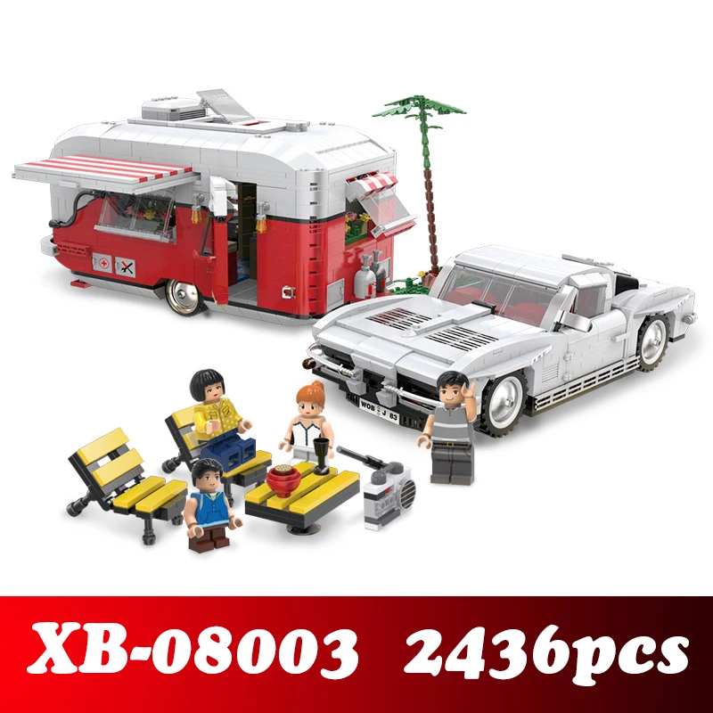 

XingBao 08003 2436Pcs New Creative Series The MOC Camper Set Children Educational Building Blocks Bricks Toys For Children Gift