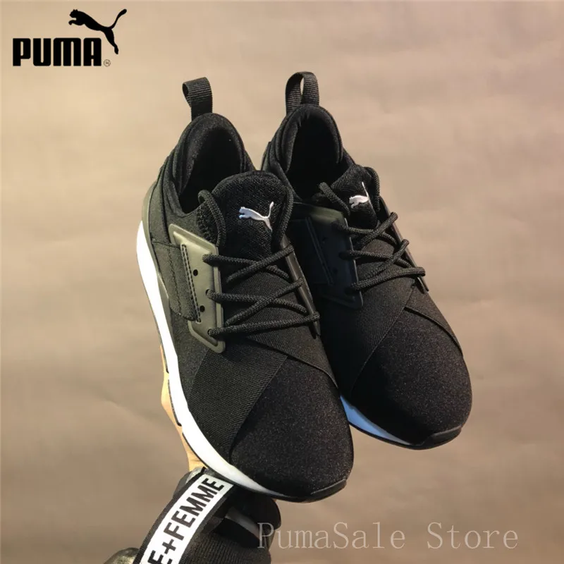 

PUMA Muse Satin EP Womens Sneakers 365534 Women Sports Outdoor Badminton Shoes Black WN's Mid-Top Sneakers Size 35.5-39
