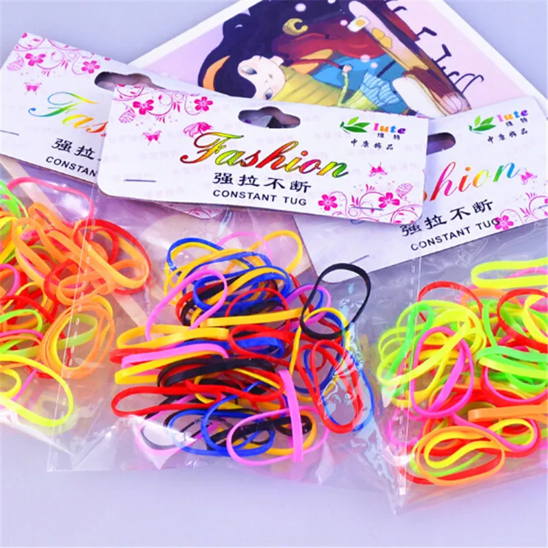 

50Pcs High Quanlity Colorful Rubber Hairband Rope Ponytail Holder Elastic Girl Kid Hair Band Tie Hair Accessories