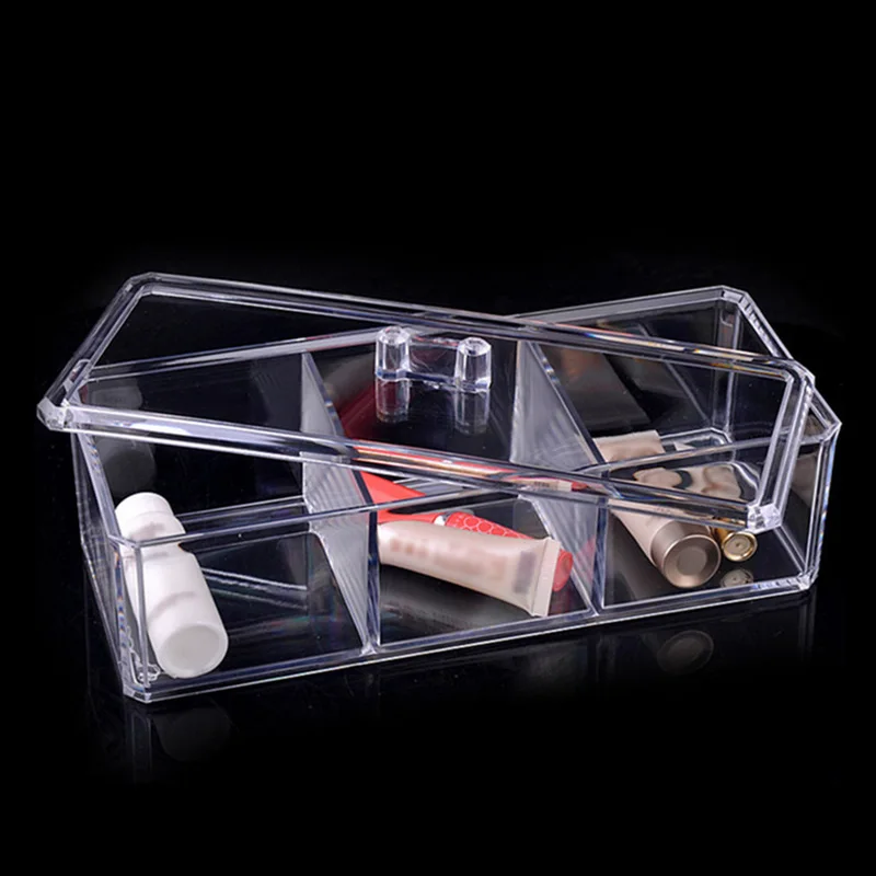 Acrylic Cotton Pads Storage Box Makeup Case Organizer Cotton Swab
