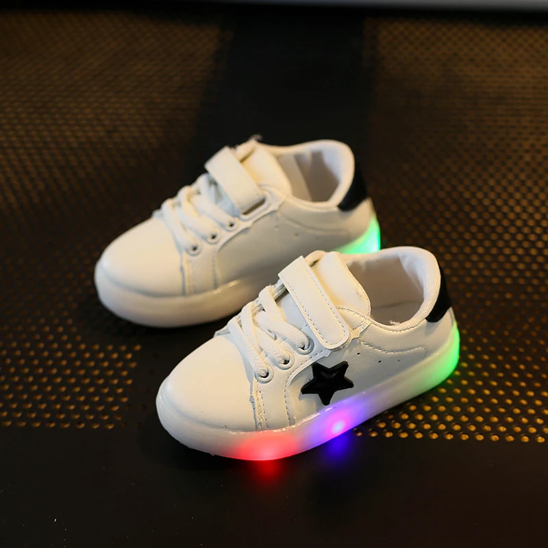 Children Shoes With Light Chaussure Led Enfant Весна Осень Новые Звезды Водить Девочек Спорт Дышащие