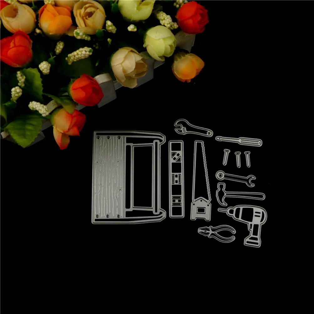 Men Tools Set Metal Cutting Dies Stencil for DIY Scrapbooking Paper Cards Making