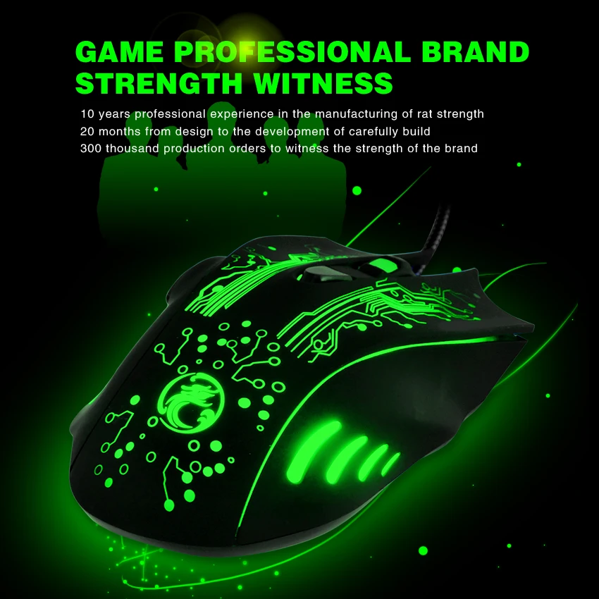 IMice игровая мышь Проводная компьютерная USB Gamer 5000 DPI PC Mause 6 кнопок эргономичная