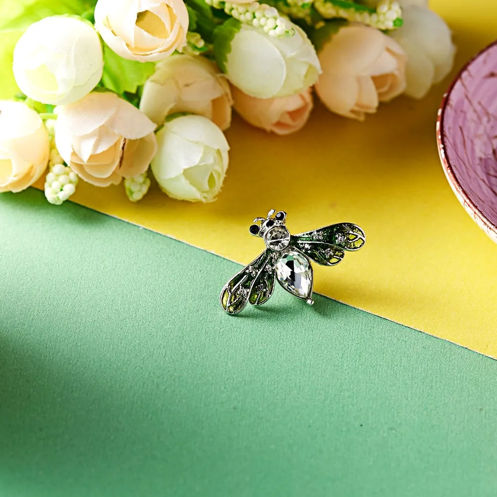 Rinhoo натуральные маленькие животные насекомое муравей броши в виде пчел для женщин Кристалл Бижутерия Аксессуары брошь булавки