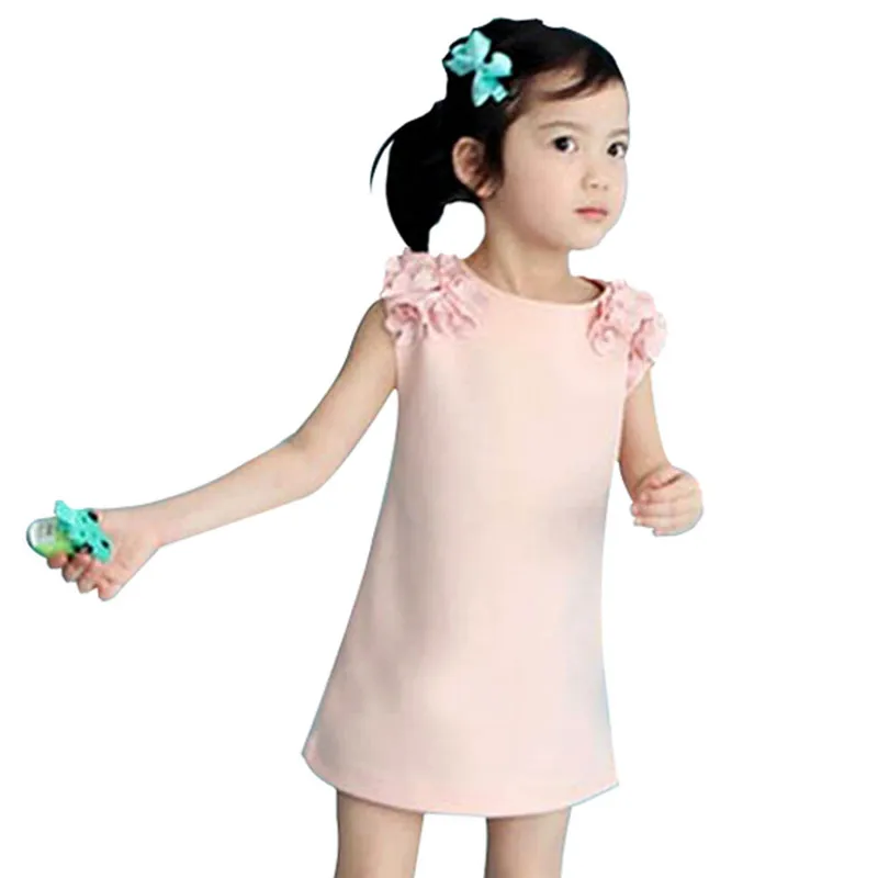 Baby Kids Girls Flower Sleeveless Princess Dress Children Party Dress