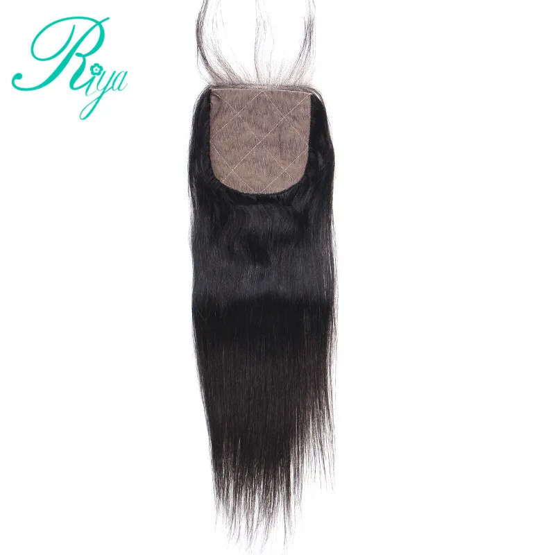 straight virgin human hair bundles with 4X4 silk base closure (4)