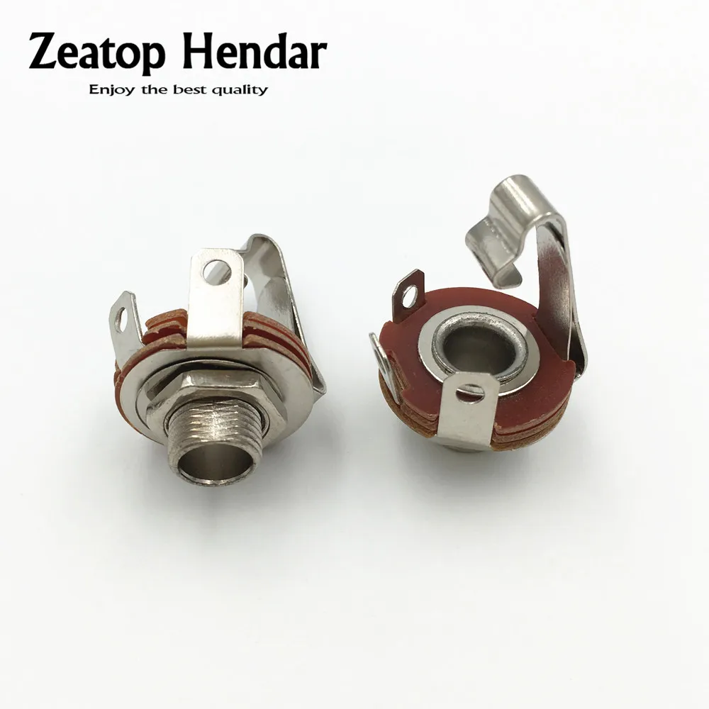 100Pcs 6.35mm 1/4 Inches Guitar Amplifier Mono Female Jack Socket with Switch Function for