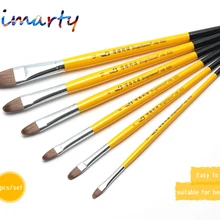 6 шт./компл. разных Форма волчий мех Краски кисти набор деревянной ручкой, гуашь, акварель масло Краски ing набор кистей для Акриловые искусства