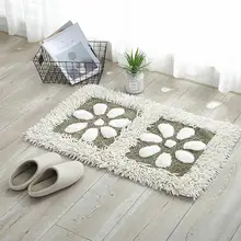 Квадратный Ковер из синели с принтом лепестков, нескользящий практичный абсорбирующий коврик для ванной комнаты