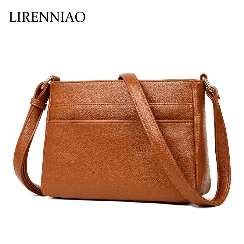 

LIRENNIAO New hot sales high quality genuine cowhide leather ladies bag casual women's messenger bags Travel shoulder bags Lady