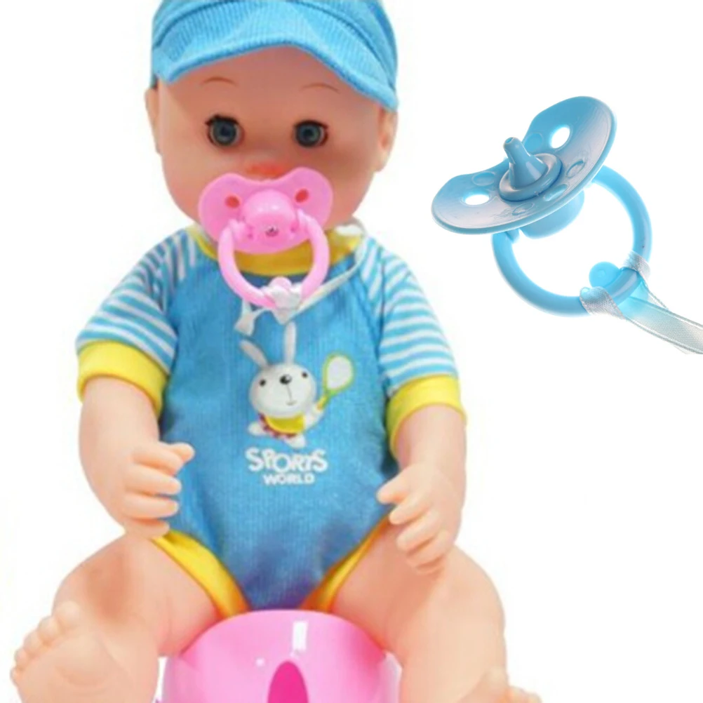 Розовый голубой цвет пустышка для новорожденных куклы не магнит для соска для младенца - Цвет: random color