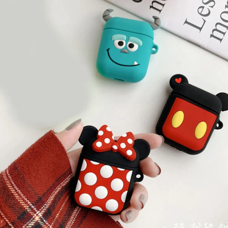 3D Cute Disney Earphone Case headset Cover For Apple Airpods Charging Case lovely girl earphones cartoon box for airpod case