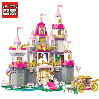 

Plastic Building Block Initiation City Villa Girl Assembling Toys Princess House Castle Model 940pcs
