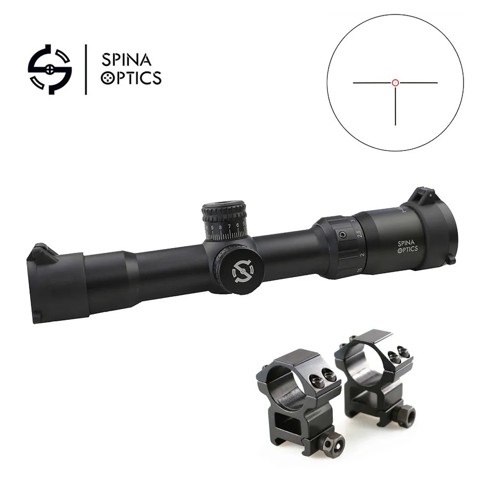 

Spina Optics Sight 1-4x28 Tactical Rifle Scope Red and Green Mil Dot Reticle Riflescope With Rail Mount for Hunting