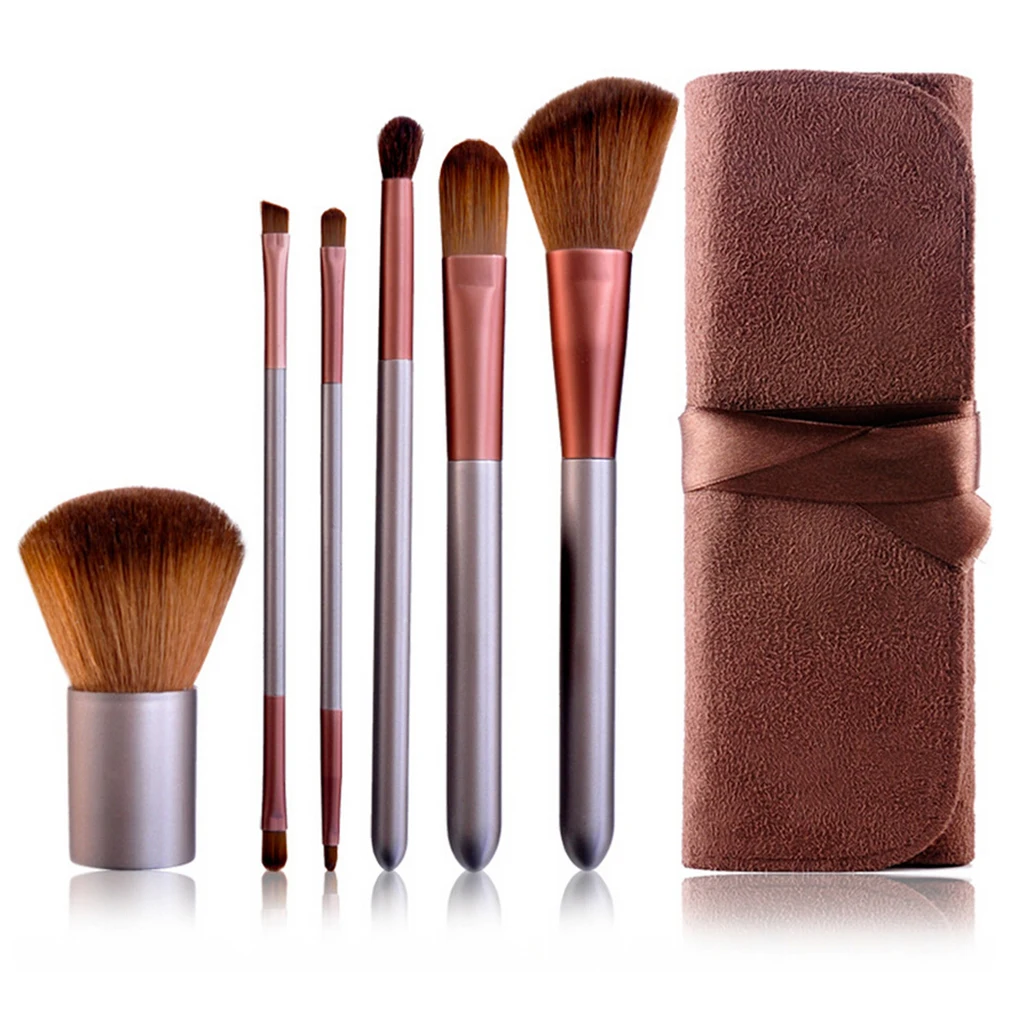 

6 Pcs MSQ Rayon Fibre Makeup Brush Kit Eye Face foundation Brushing Wooden Handle Cosmetic Tools Drop Shipping Wholesale