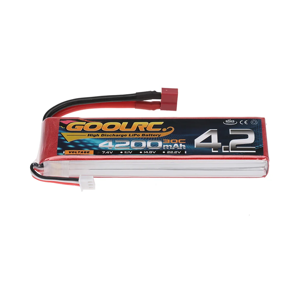 

GoolRC 2S 7.4V 4200mAh 30C Li-Po Battery with T Plug for RC Car Boat Truck RC Parts Electronic Toys Battery