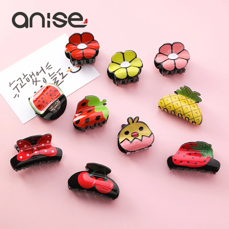 

Anise Cute Cartoon Flower Fruit Hairpins For Women Bow Knot Hair Clips Crab Hair Claws Girls Barrettes Headwear Accessories
