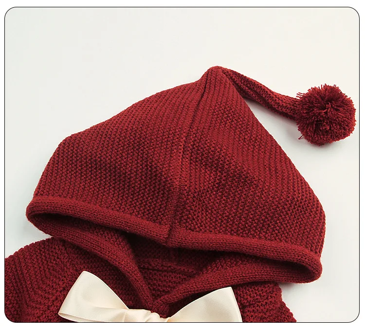 Вязаный свитер для девочек, осенне-зимние свитера для малышей, повседневная детская вязаная одежда, детские свитера с капюшоном и кисточками