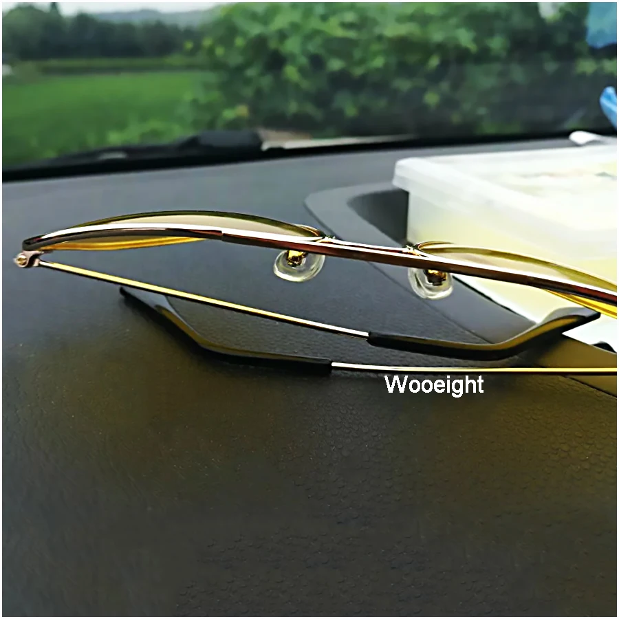 Car Day Night  Vision Goggles Sunglasses Yellow Anti-glaring Decoration Alloy Frame Universal Driver Glasses (7)