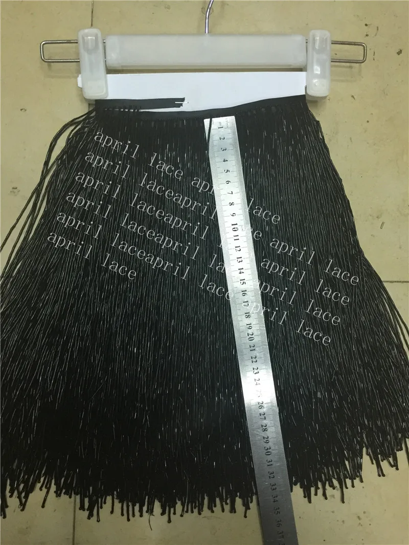 cheap yy104 # 5 yards bag black tube color 30 cm width ribbon fringe tassel for bridal gown wedding dress decoration