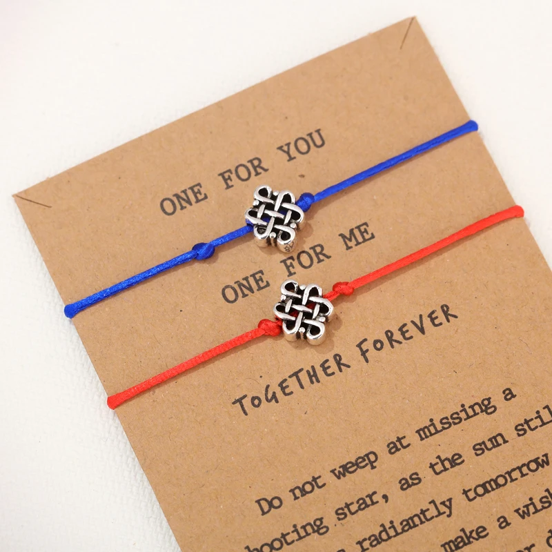 

ZOSHI Bohemian Heart Couples Bracelets Set For Women Men Infinite Wing Knot Contrast Bracelet Best Friend Wish Jewelry 2pcs/set