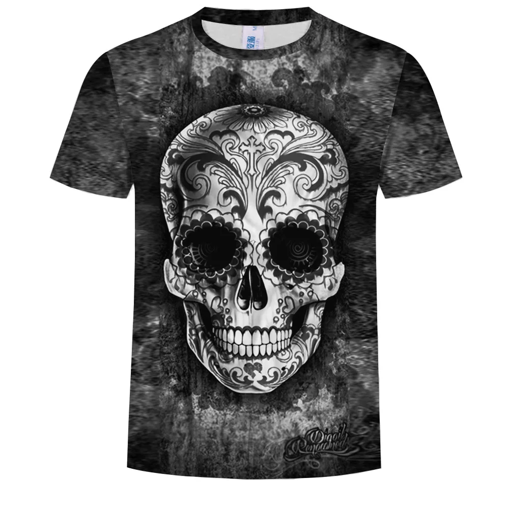 MAXDCCB забавная летняя 3D футболка уличные модели love skull для мужчин на открытом