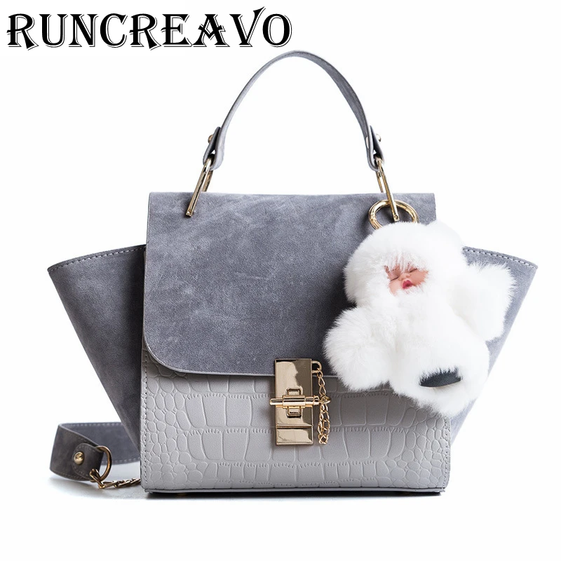 

Chain Vintage Patchwork Crocodile+Nubuck Leather Bags Handbags Women Famous Brand trapeze Handbag Women Crossbody Messenger Bag