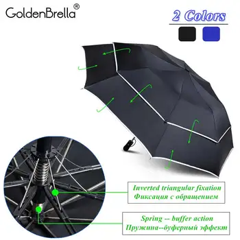 

Double Layer Large Umbrella Rain Women 2Folding Quality Windproof Golf Umbrella Men Business Outdoor Travel Parasol