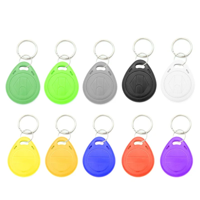 

100pcs Writable EM4305 Proximity Duplicating copy 125khz RFID Tag llaveros llavero Porta Chave Card Sticker Key Fob Token Ring