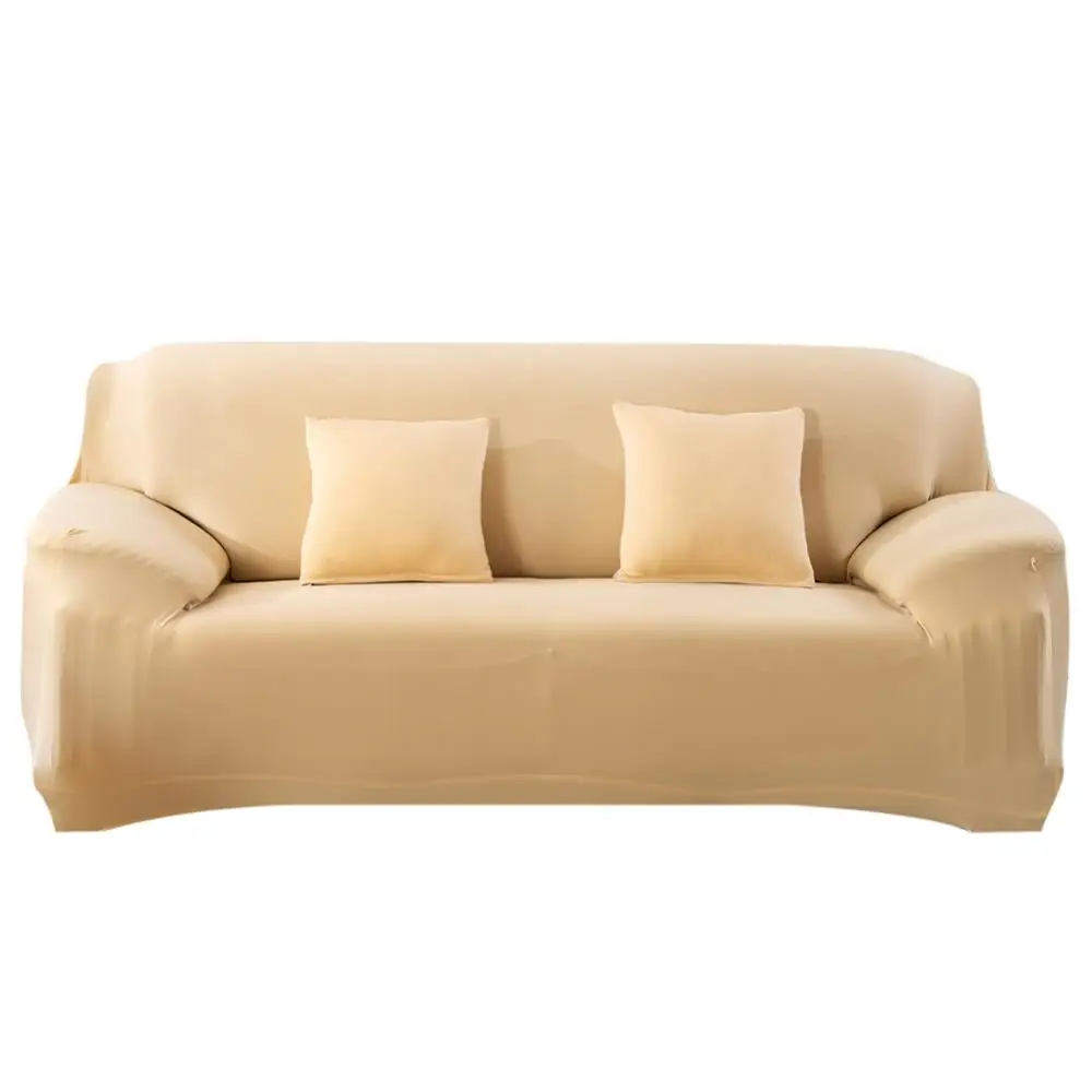 Современные однотонные модные эластичные чехлы для диванов для гостиной чехлы для диванов растягивающиеся диванные подушки моющиеся Чехлы для диванов - Цвет: beige
