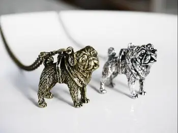 

DANGGAO Handmade 3D Pug pendant Necklace women chain choker necklace charm jewelry cute Pet Lovers Gift Idea