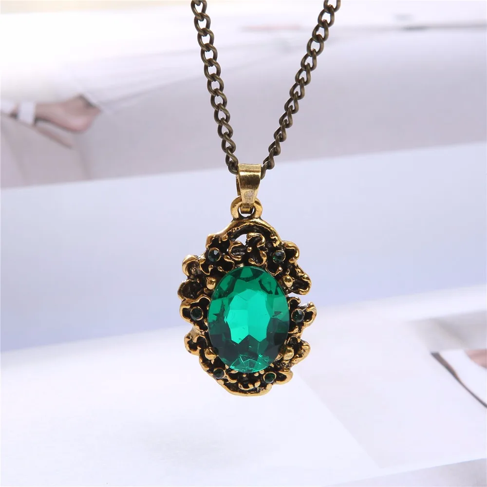 4 в комплекте, винтажные бронзовые покрытые kate princess зеленые Ювелирные наборы, ожерелье, серьги, браслет, кольца, 1105