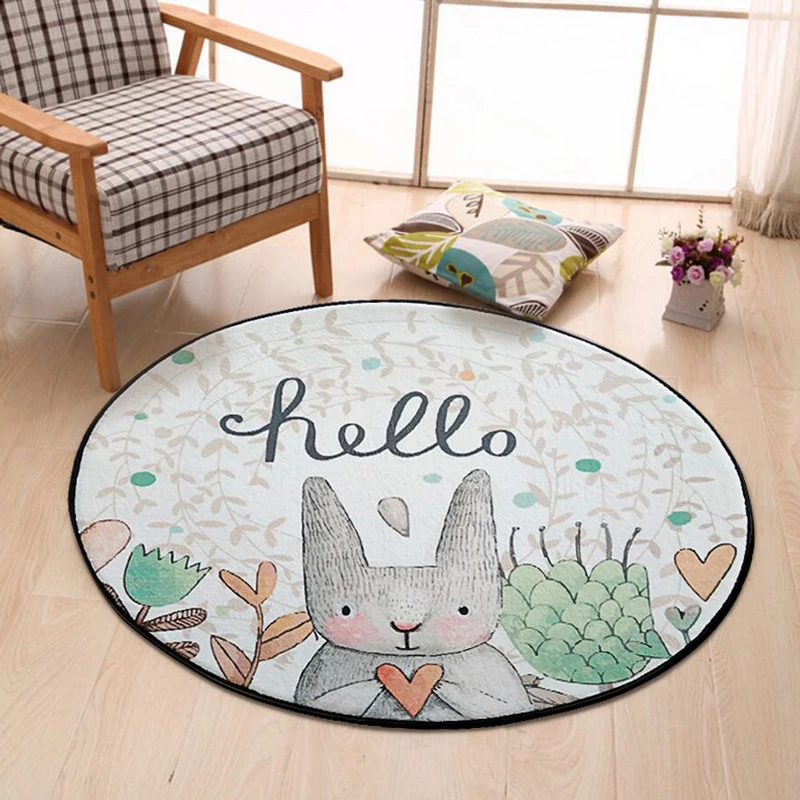 Home Supplies Coral Fleece Soft Round Cartoon Rabbit Carpet Non-Slip Water Drawing Floor Rug Chair Yoga Mat for Kids Bedroom Home Supplies Coral Fleece Soft Round Cartoon Rabbit Carpet Non-Slip Water Drawing Floor Rug Chair Yoga Mat for Kids Bedroom