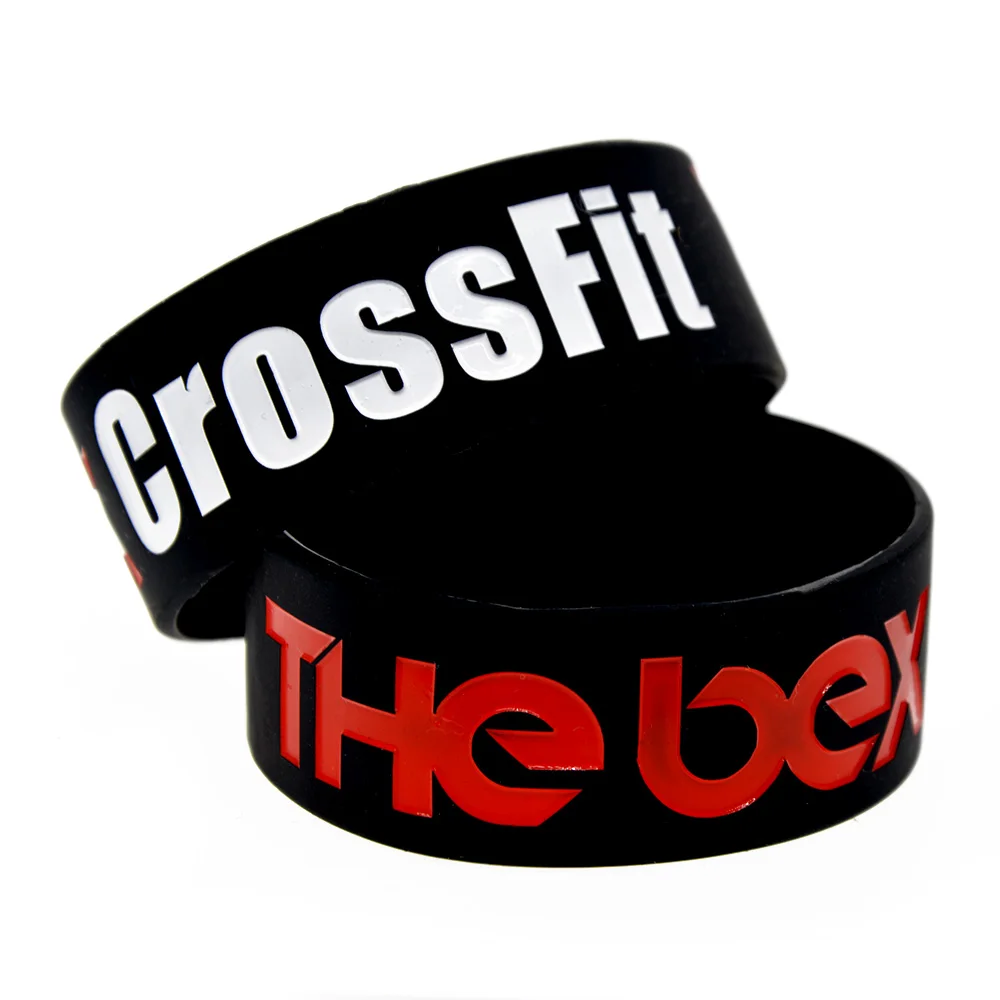OBH 25 шт. Один Дюйм Широкий ящик CrossFit Спорт силиконовый резиновый браслет