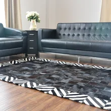 Модный художественный ковер из натуральной воловьей кожи, шелковый ковер ручной работы